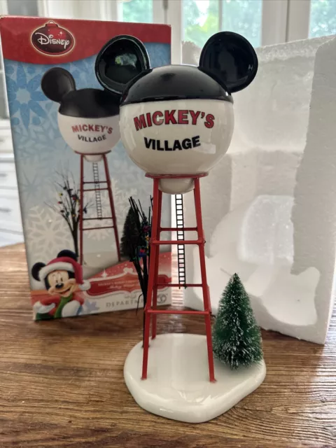 Department 56 Disney Christmas Village Mickey Water Tower - USED