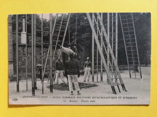 CPA JOINVILLE le PONT in 1910 MILITARY SCHOOL Gymnastics RINGS Front Board