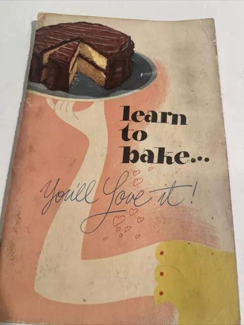 Vintage 1947 "Learn to Bake" General Foods Advertising Cookbook Bakers Chocolate 2