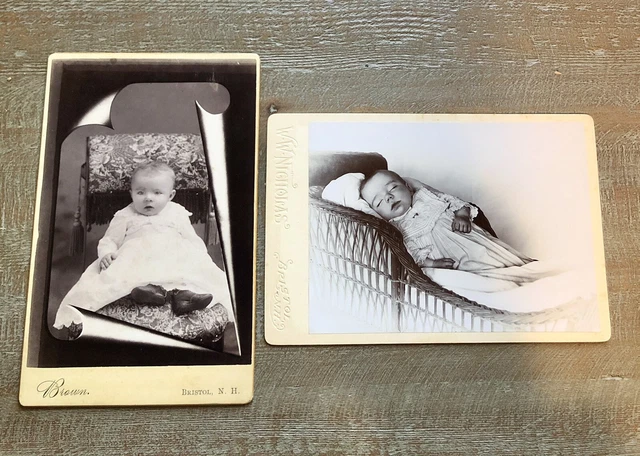 Post Mortem & Memorial Photo Set - Same Child or Siblings New Hampshire 1890s