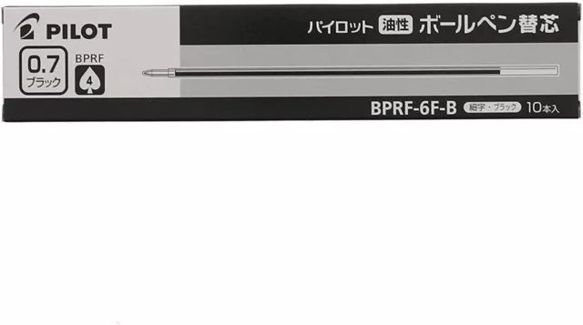 Pilot ballpoint pen replacement core BPRF-6f-b 0.7mm 10 sets