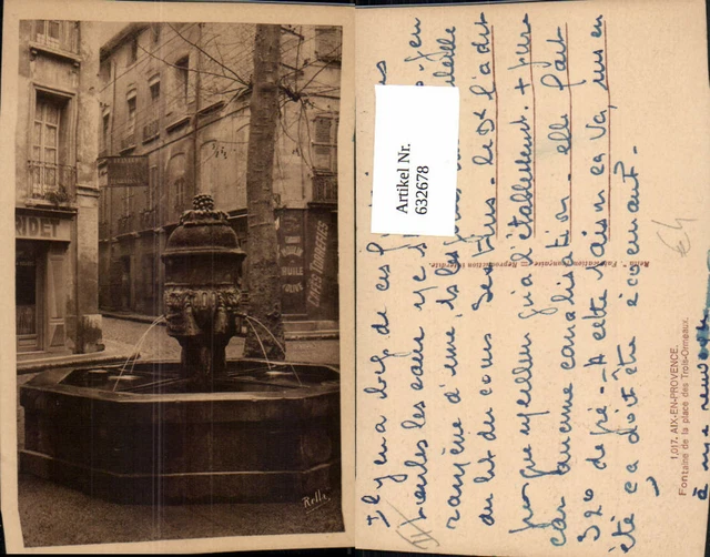 632678,Aix-en-Provence Fontaine de la place des Trois-Ormeaux Brunnen France