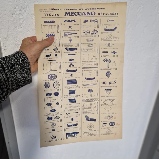 Tarif Meccano Original De 1920 – Brochure Vintage – France