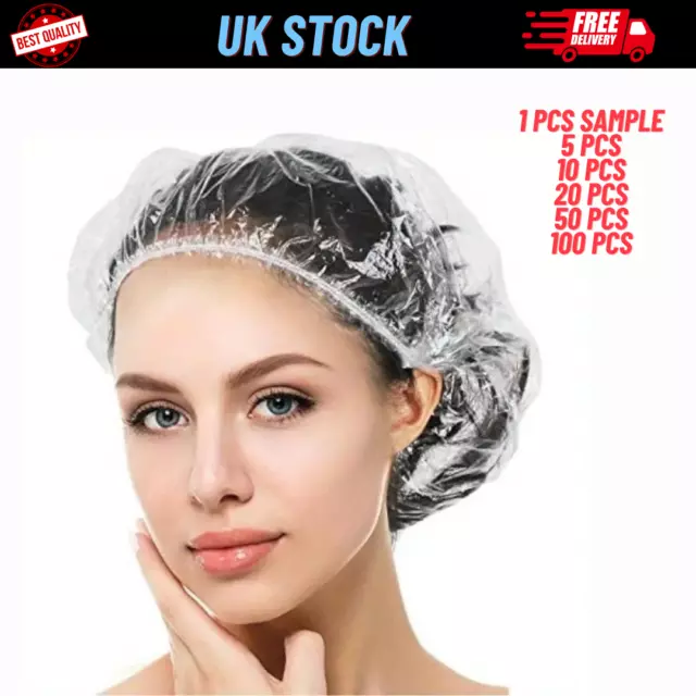 Disposable Shower Bath Caps Hat Waterproof Clear Hair UK Seller Free Delivery