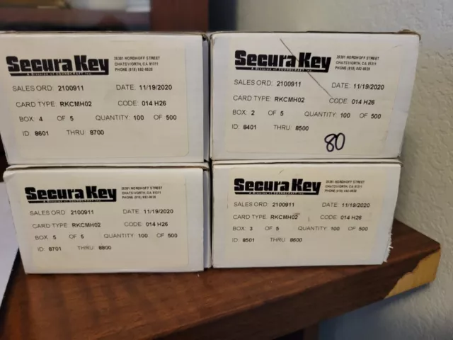 Secura Key RKCMH02 Access cards 380 Qty.