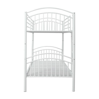 Austin White Metal Bunk Bed 3ft Single,Split into 2 Beds For Twins Adults New 7