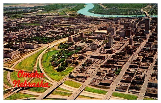 Postcard AERIAL VIEW SCENE Omaha Nebraska NE AQ3266