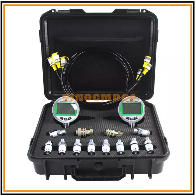 80MPA/12000PSI Digital Pressure Gauge Test Kit & 12 Test Coupling G1/4 G3/8