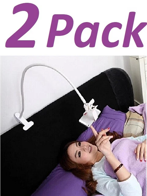 2x Flexible Clip Mobile Cell Phone Holder Lazy Bed Desktop Bracket Mount Stand