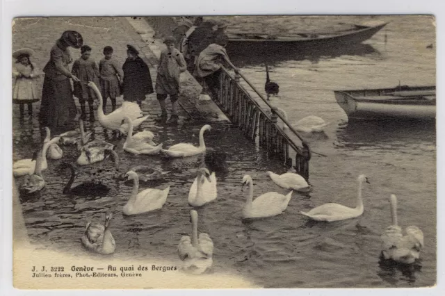 AK Geneve, Au guai des Bergues, 1906