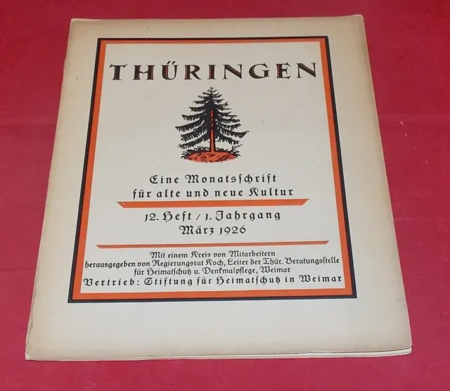Konvolut 6x Thüringen Eine Monatsschrift für alte und neue Kultur 1925/1926