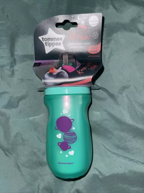 Tommee Tippee Insulated Straw Sippy Cup - 12+  Out Of This World 9oz - Teal -NIP