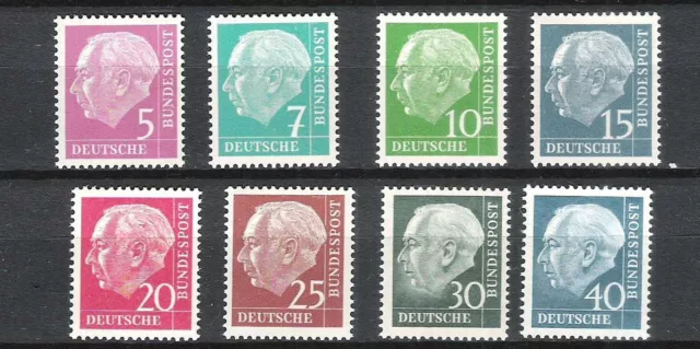 BUND, BRD Mi. Nr. 179y - 260y HEUSS lumogen, postfrisch **