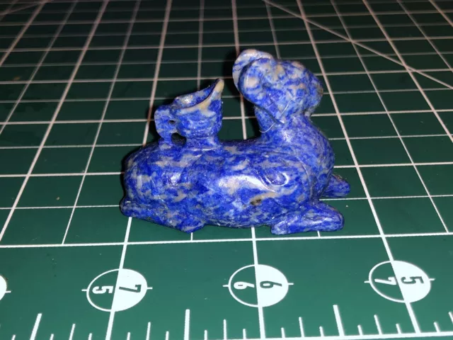 Antique Chinese Carved Lapis Ram Figurine / Statue - 1.9” long