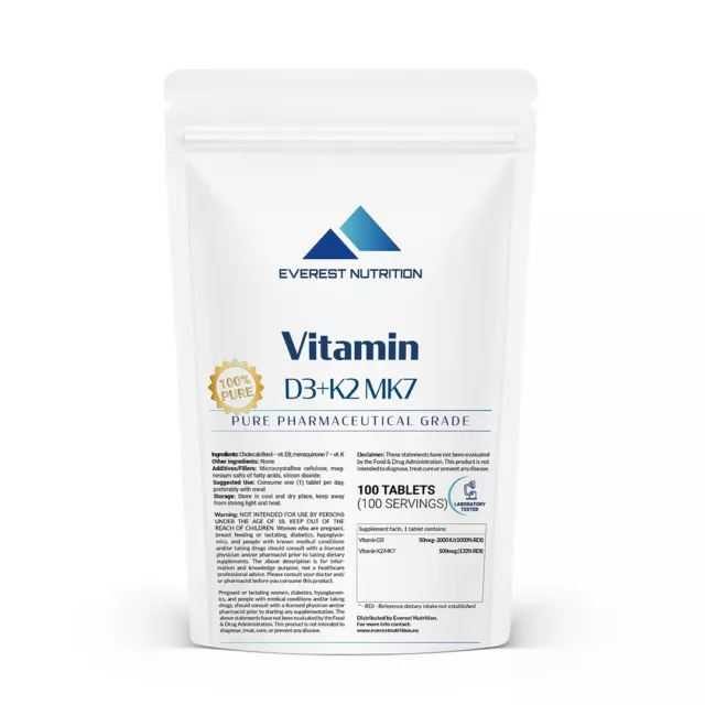 Vitamin D3+K2MK7 Tabletten Herzgesundheit Immununterstützung Anti Osteoporose