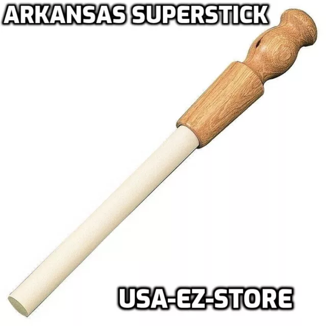 🔥 Arkansas Superstick Large Heavy Duty Ceramic Rod Knife Sharpener Wood Handle