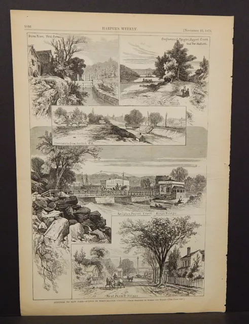 Harper's Weekly 1 Pg Annexed to NY Scenes in Westchester County  1873 B14#41