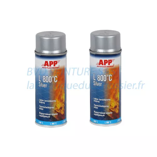 Lot de 2 bombes de peinture haute température gris en aérosol 800°