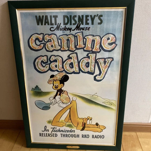 Disney Framed Prints ミッキーのゴルフcaninecaddy Walt Disney Print 