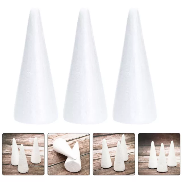 6 Pcs White Cone DIY Kids Toys Craft Supplies Foam Bulk Child Decorate Conical