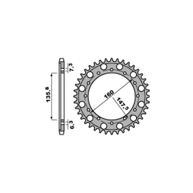 Pbr 1507 Corona Trasmissione Ferro Z 54 Passo 428 Fantic Motor 125 K-Roo 1992