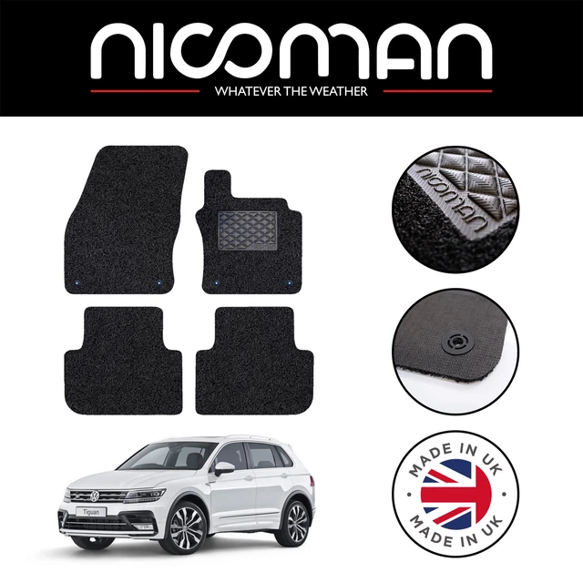 VW TIGUAN MK2 20162019 GENUINE DELUXE Fitted Rubber Car Mats Black