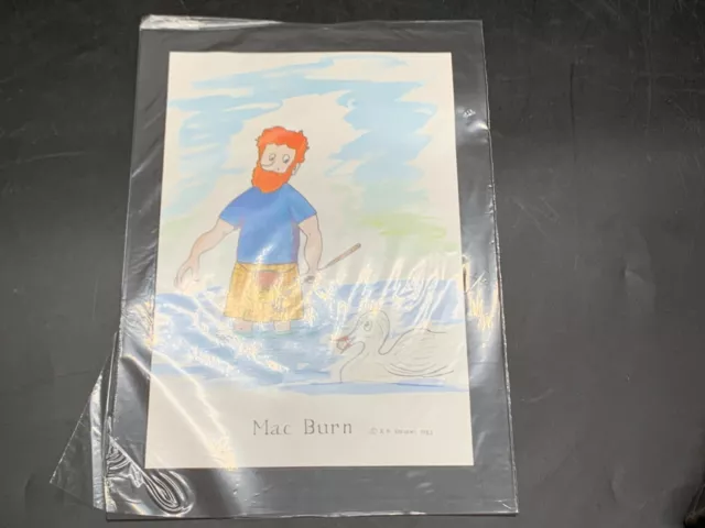 Vintage  Signed R.b Stevens 1982 Prints Mounted Mac Burn Print