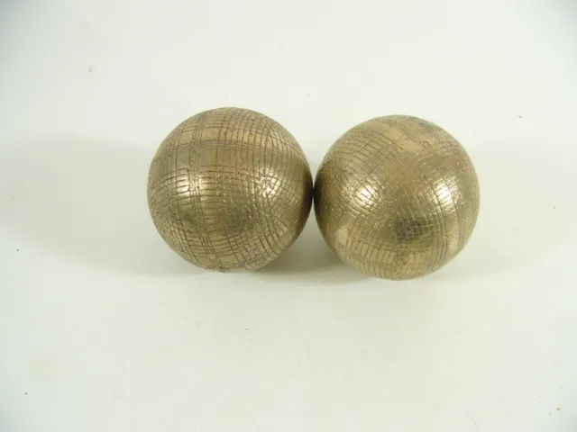 Jeux de 2 boule laiton ou bronze de pétanque  diamètre 79 mm vintage