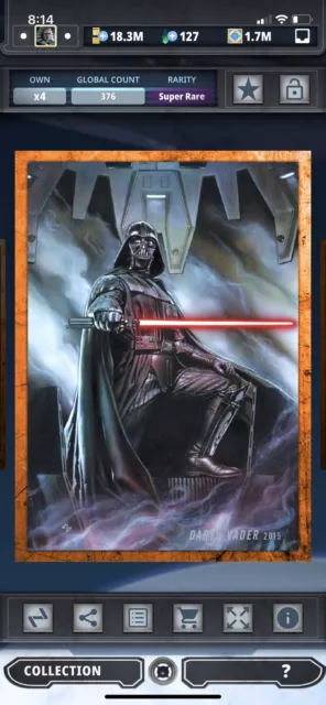 Topps Star Wars Digital Card Trader Orange Evolution: Comics Darth Vader Insert