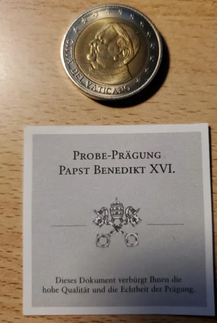 Europroben Specimen Vatikan 2 Euro Probeprägung 2005 - Papst Benedikt XVI