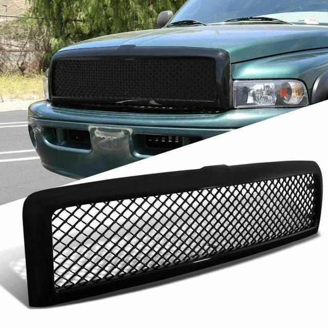Front Hood Grille Grill For 1994-2001 Ram 1500 94-02 Ram 2500 3500 Glossy Black