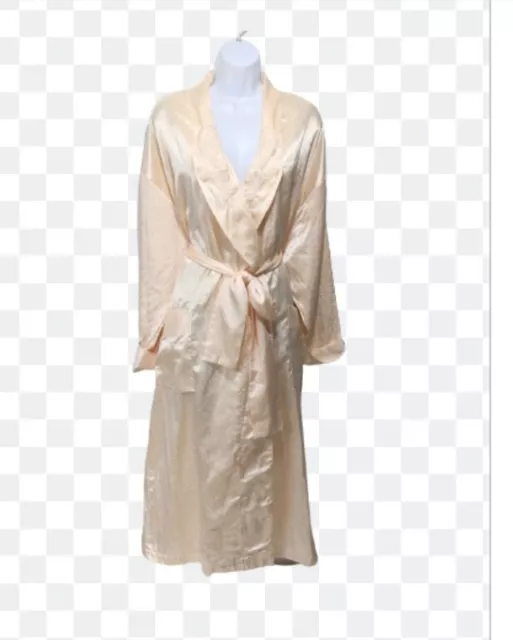 Victoria's Secret Vintage Gold Label Robe Womens M L Maxi Full Length Cream