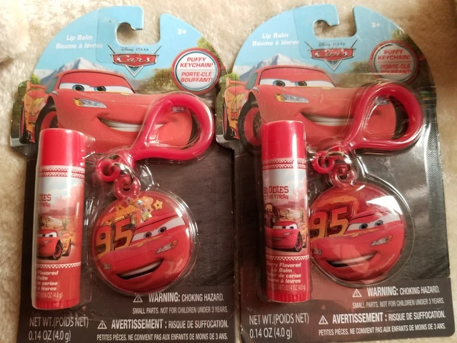 (2) Disney Pixar Cars Lip Balm & Keychain, Brand NEW, Cherry Flavored, Fruity