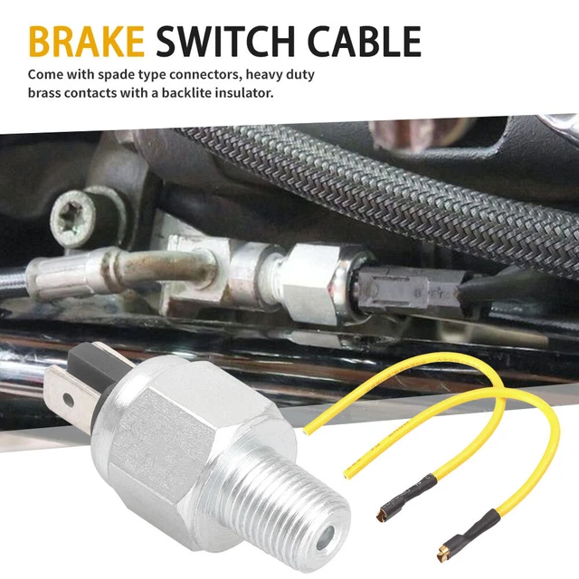 Hydraulic Brake Stop Light Switch Cable Replacement Silver Fit Harley-Davidson