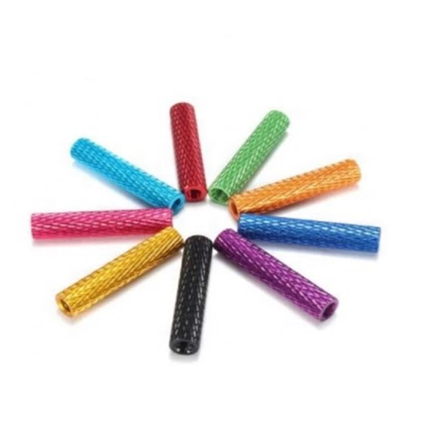 10pcs m3 3mm colourful aluminum knurled spacer standoff ...