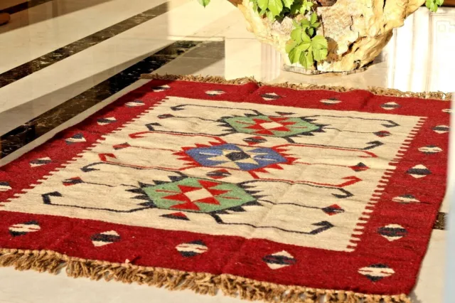 Bedouin Hall Runner kilim rug weaving pure camel hair and sheep wool handmade