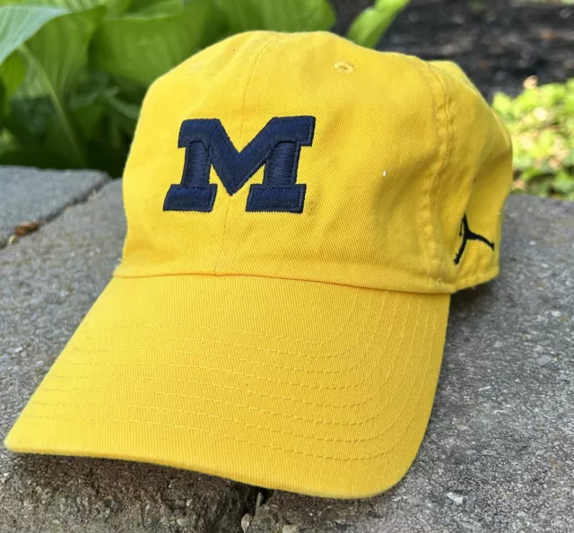 Michigan Wolverines Jordan Jumpman Heritage86 Wordmark Adjustable Hat Cap Yellow
