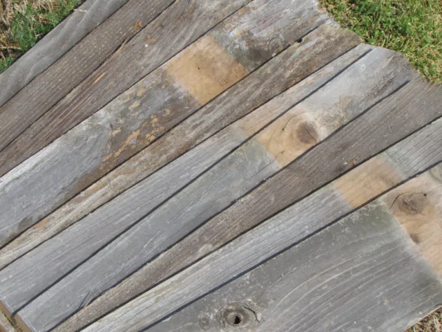 Reclaimed Old Fence Boards W 1 end Ears 5 Boards 24" Weathered Barn Wood Planks 3