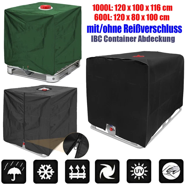 Ibc Abdeckhaube IBC Tank Abdeckplane Schutzhülle Wassertank Cover Abdeckung Schwarz 1 Ibc Abdeckplane 1000 Liter