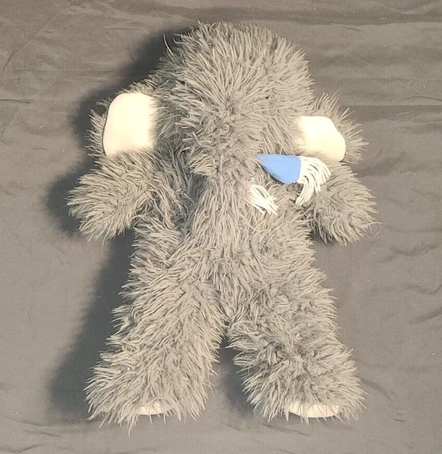 Hug Fun Plush Elephant 21" Gray Wooly Mammoth with Scarf Shaggy Stuffed Animal