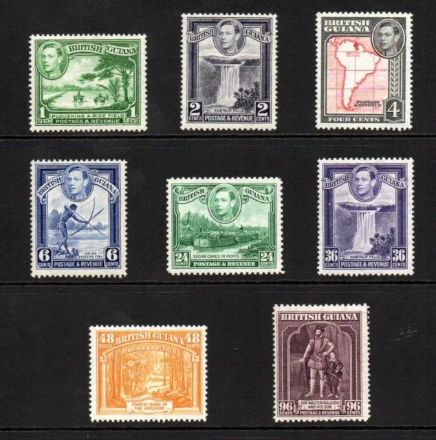 British Guiana, part set to 96 cent purple, ex SG 308 - 316,  MLH, 1949-52