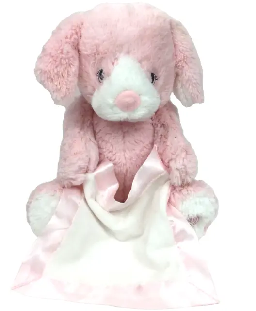 Baby Infant Gund Pink Peek-a-Boo Puppy Stuffed Animal Plush Toy Tested & Works!