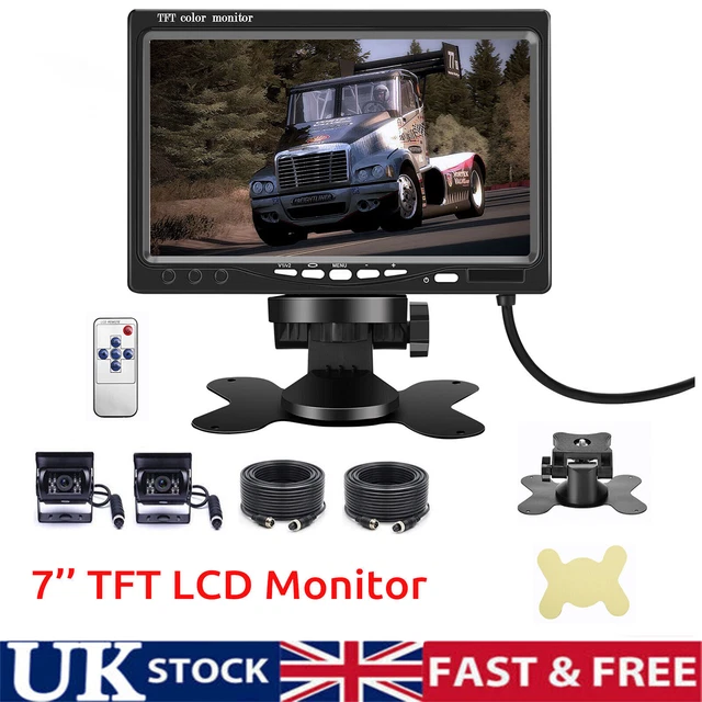 DUAL REAR VIEW Bus Caravan Truck Car Reversing Camera 7