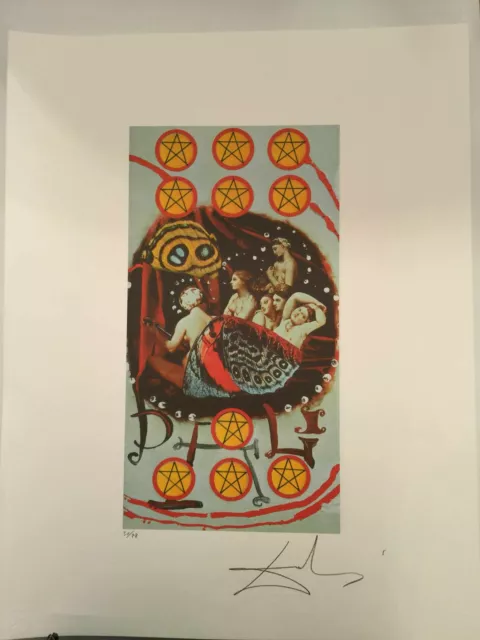 Salvador Dali Litografía CM 50x70 Firma Lápiz Serie de Tarot