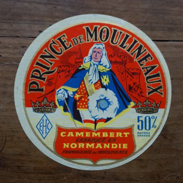 Etiquette Boite De Fromage- Camembert-Prince De Moulineaux-Normandie