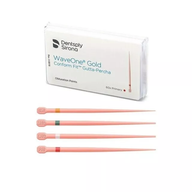 WaveOne Gold Conform Fit Gutta Percha by Dentsply (All sizes) (60/pack) FreeShip