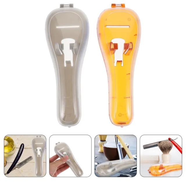 2 piezas soporte de afeitadora portátil reutilizable estuche de afeitar doméstico almacenamiento en el hogar