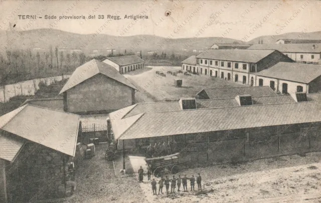 1924 TERNI Sede provvisoria del 33 Reggimento Artiglieria Cartolina animata