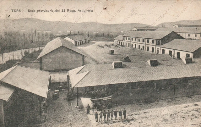 1924 TERNI Sede provvisoria del 33 Reggimento Artiglieria Cartolina animata