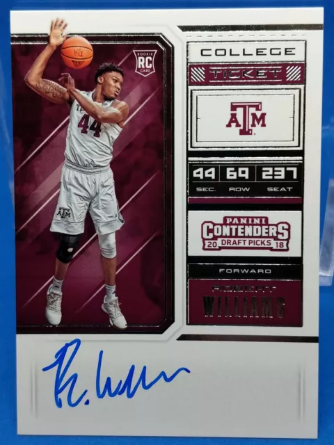 2018-19 Panini Contenders Draft Picks Robert Williams RC Rookie Auto Autograph